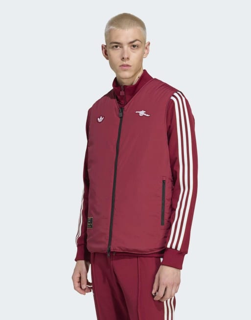 adidas Originals Arsenal terrace icons vest in team coll burgundy 2 / black