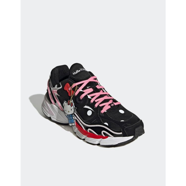 adidas Originals astir hello kitty trainers in black with red and pink  detail | ASOS