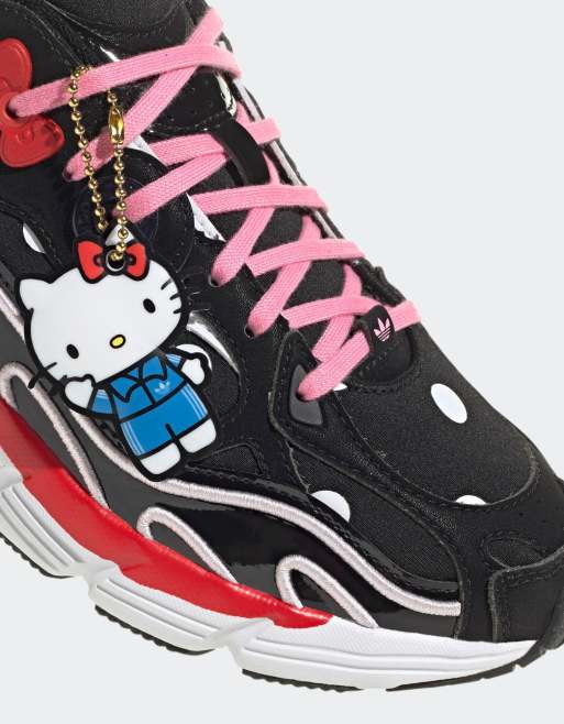 adidas Originals astir hello kitty trainers in black with red and pink detail