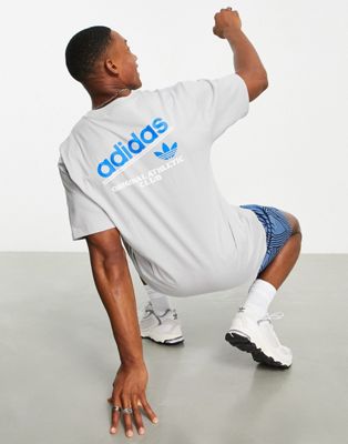 adidas Originals Athletic Club back print logo t-shirt in grey