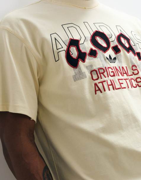 adidas Originals athletics t-shirt in off white - view 1