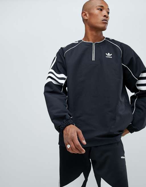 adidas Originals Authentic Half Zip Top In Black DH3837