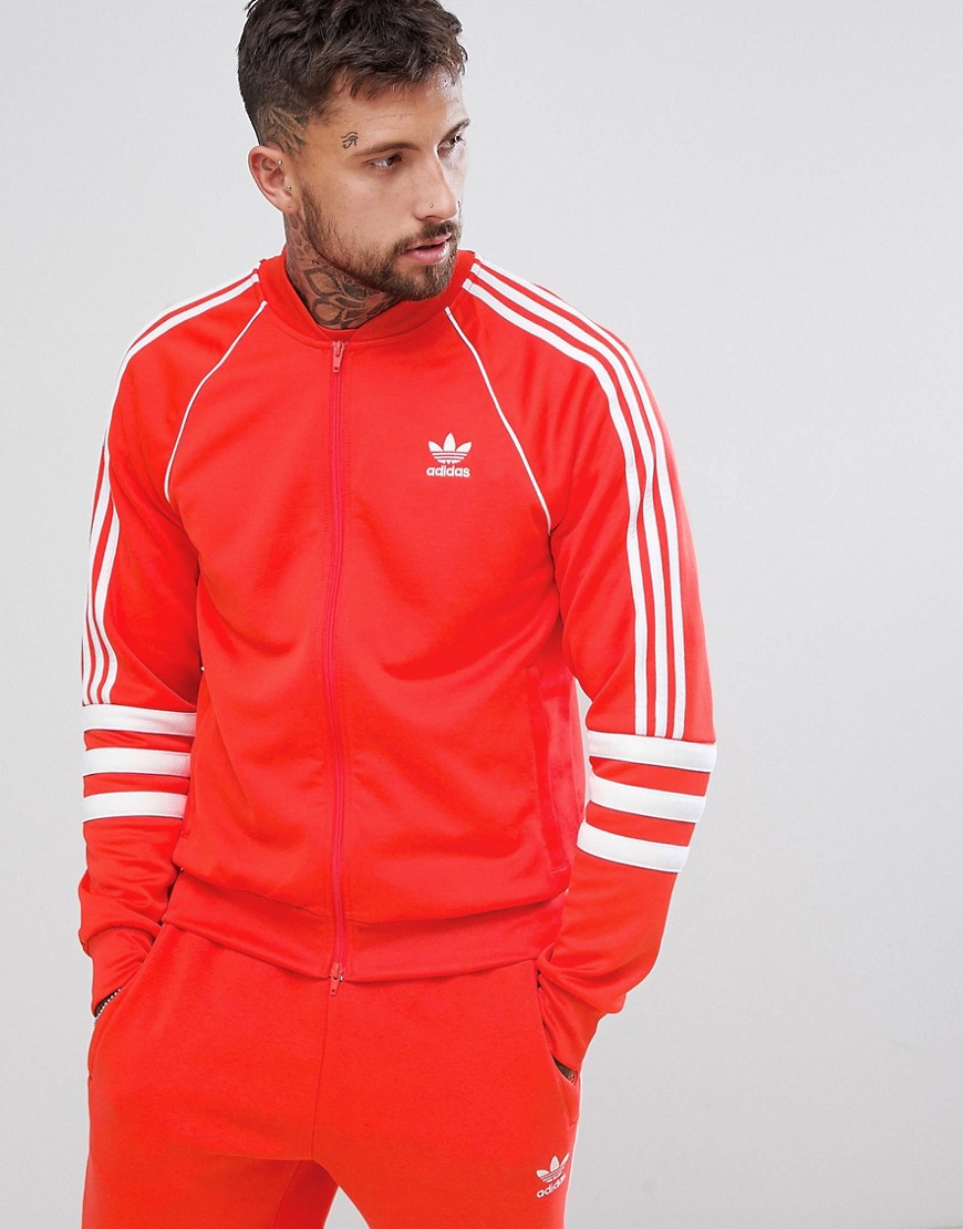 adidas Originals - Authentic Superstar - Giacca della tuta rossa DJ2858-Rosso