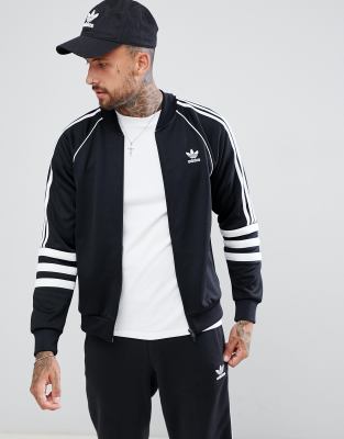 adidas originals authentic superstar track jacket in black