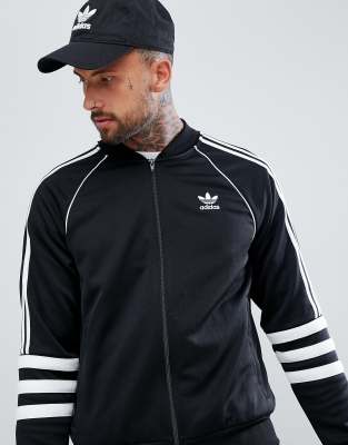 adidas originals authentic superstar track jacket in black