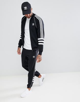 adidas originals authentic superstar track jacket in black