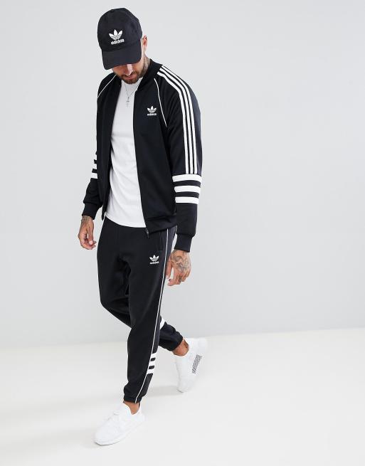 Adidas originals authentic superstar track jacket store in black