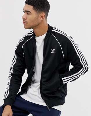 adidas originals authentic superstar track jacket in black