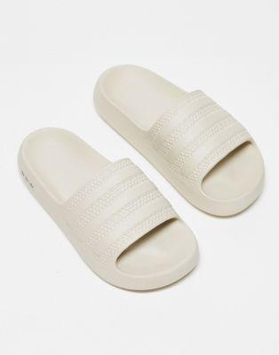 adidas Originals Ayoon sliders in off white - ASOS Price Checker