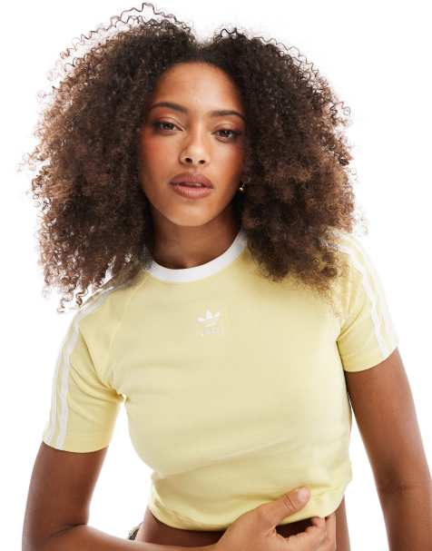 adidas Originals - Baby-T-shirt met 3-Stripes in poedergeel - view 1