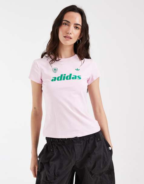 adidas Originals baby tee con logo rosa e verde - view 1