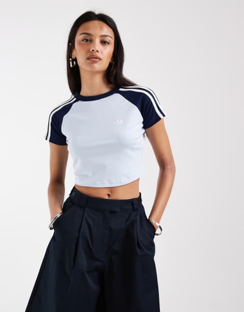 adidas Originals baby tee in blue and navy - view 1