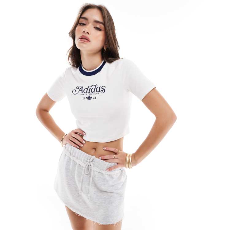 adidas Originals baby tee in white with logo | ASOS