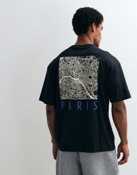 adidas Originals back print Paris t-shirt in black - view 1