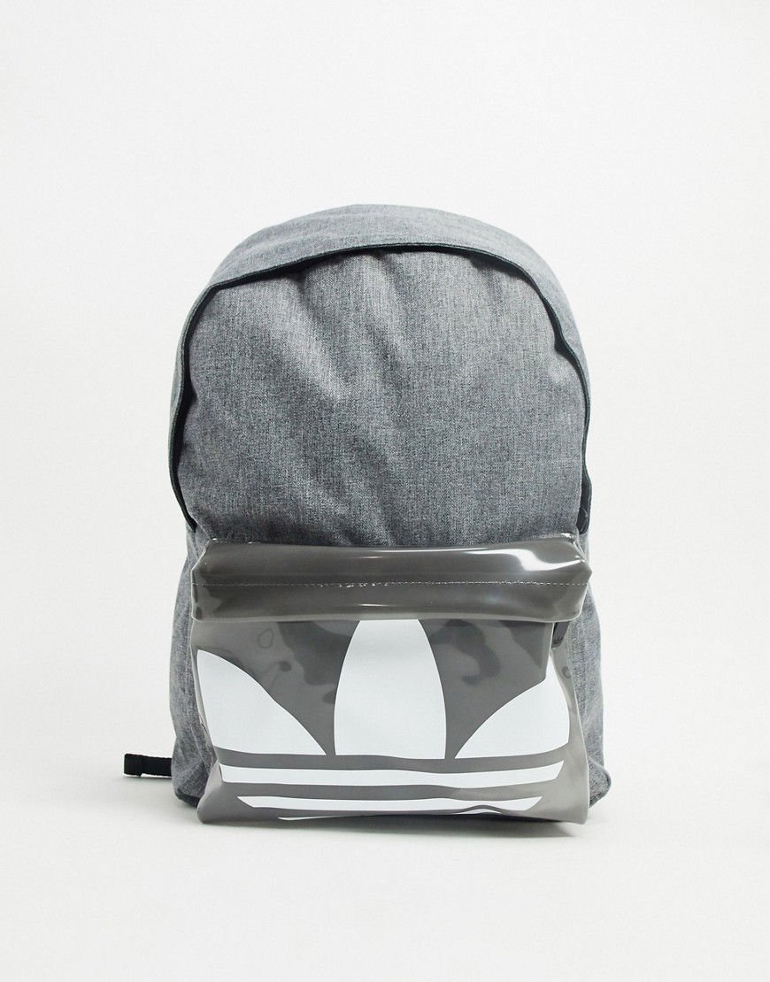 Adidas Originals backpack with large trefoil pocket in grey-Black