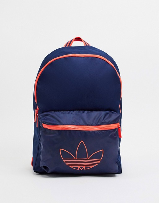 adidas Originals backpack with outline trefoil in navy