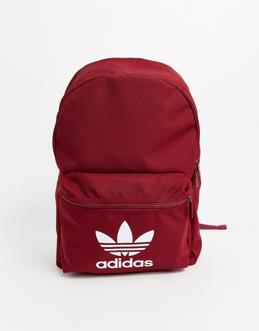 Adidas Originals backpack with trefoil logo in burgundy-Red