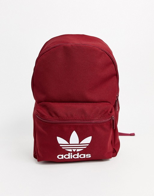 adidas Originals backpack with trefoil logo in burgundy