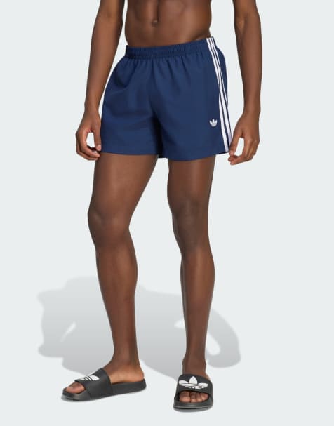 adidas Originals – Badeshorts in Night Indigo mit den drei Streifen - view 1