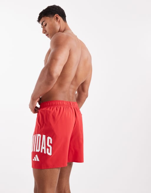 adidas – Originals – Badeshorts in Rot ASOS