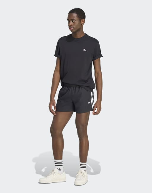 adidas Originals – Badeshorts in Schwarz mit den drei Streifen, 2 von 4