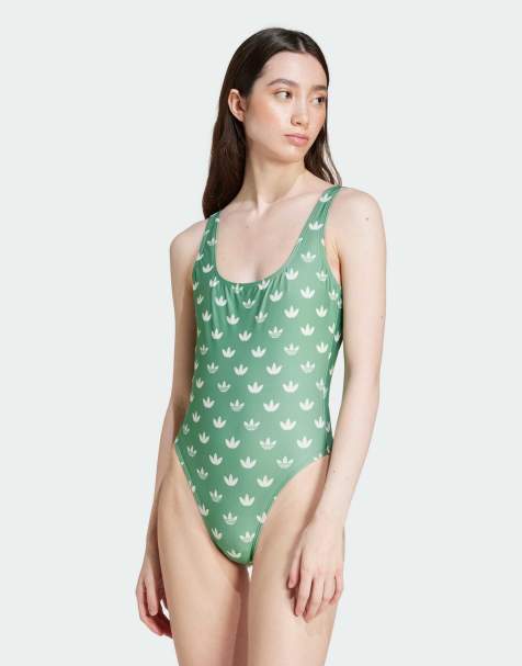 adidas Originals - Badpak met monogram in groen - view 1