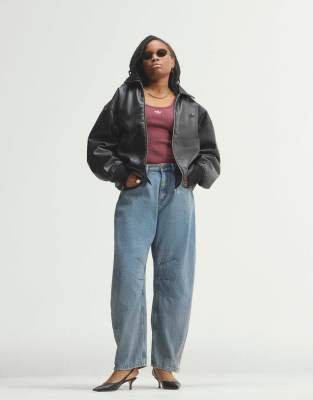 Adidas Originals Barrel Denim Jeans In Blue