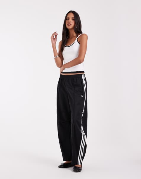 adidas Originals barrel leg firebird track pants in brown - view 1