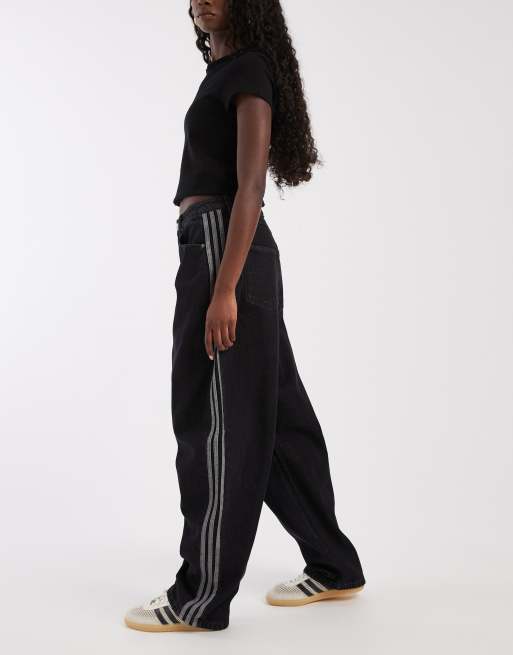 adidas Originals – Barrel-Leg-Jeans in Schwarz, 3 von 5