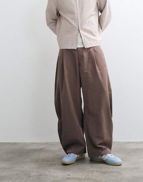 adidas Originals barrel leg pants in brown - view 1
