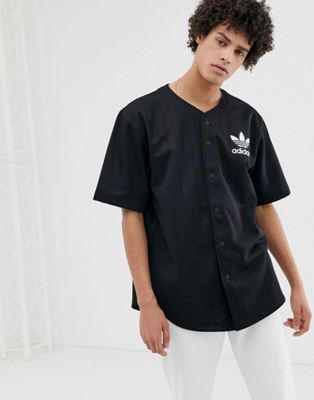 adidas Originals Baseball Jersey With Back Embroidered Logo and Pin Stripes  | ASOS