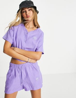 adidas Originals baseball t-shirt in lilac