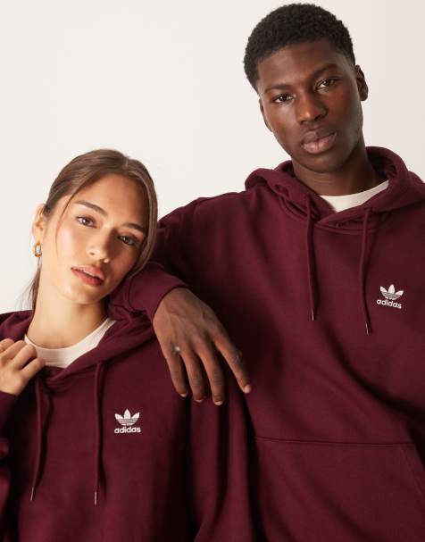 adidas Originals – Basic-Kapuzenpullover in Burgunderrot - view 1