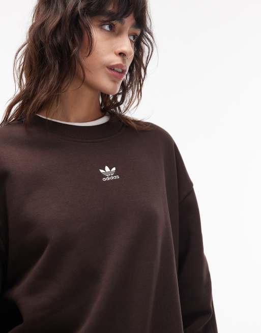 adidas Originals – Basic-Sweatshirt in Braun mit Rundhalsausschnitt, 3 von 4