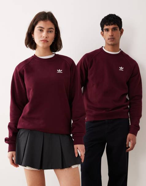 adidas Originals – Basic-Sweatshirt in Burgunderrot mit Rundhalsausschnitt - view 1