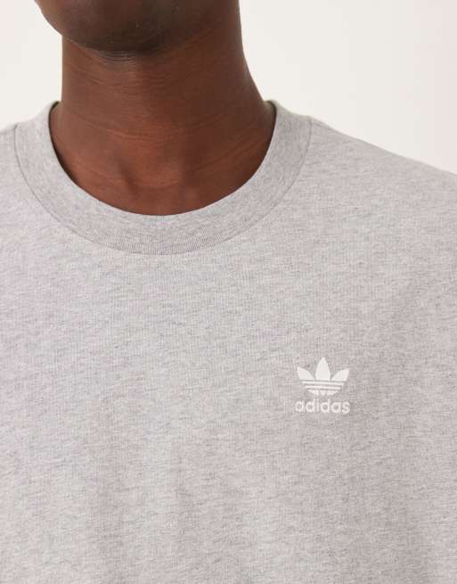 adidas Originals – Basic-T-Shirt in meliertem Grau mit Oversize-Passform, 5 von 5