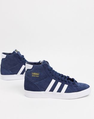 navy blue high top adidas