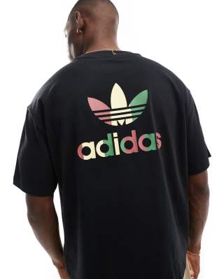 adidas Originals basketball camo print t-shirt in black