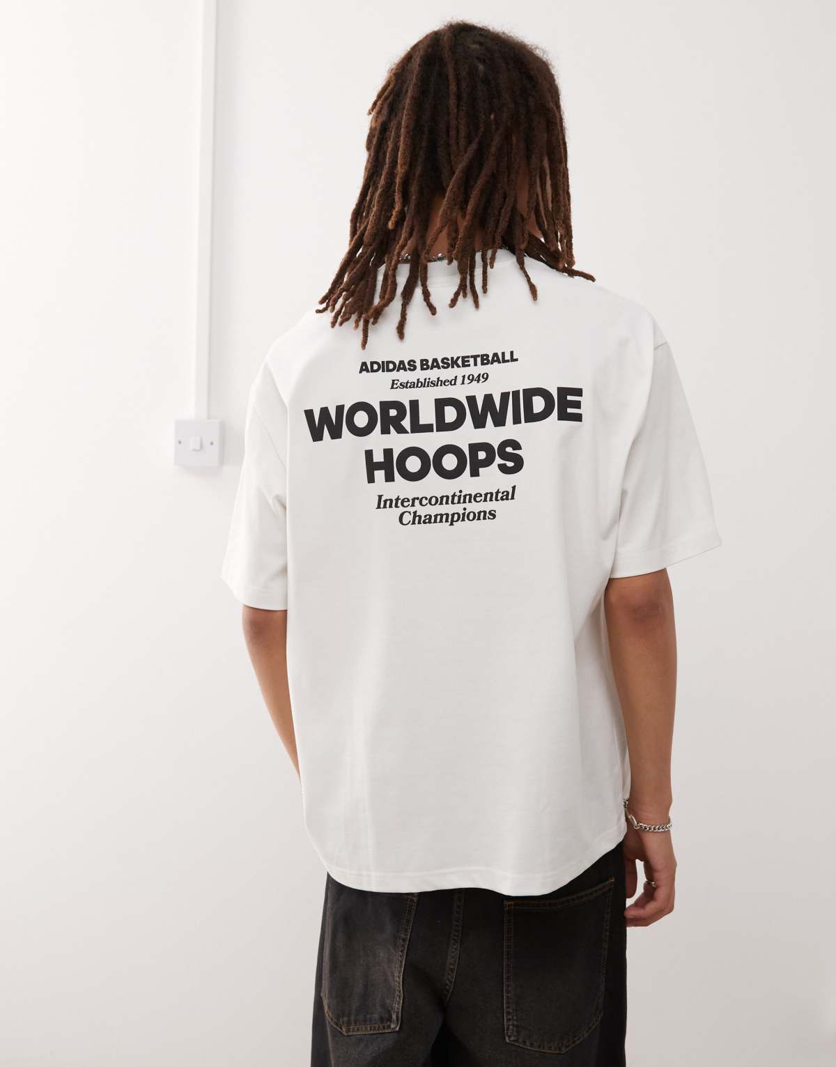 adidas Originals Basketball graphic t-shirt in white