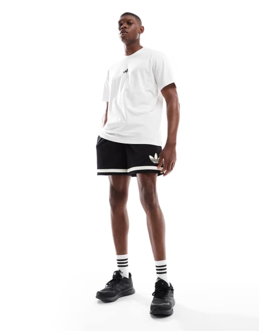 adidas Originals basketball graphic tee in white / black, 3 of 4