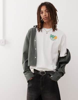 [adidas Originals] adidas Originals Basketball hoop graphic t-shirt in white L Cloud white