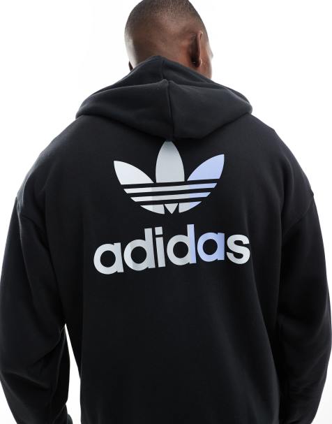 adidas Originals – Basketball-Kapuzenpullover in Schwarz mit Rückenprint - view 1