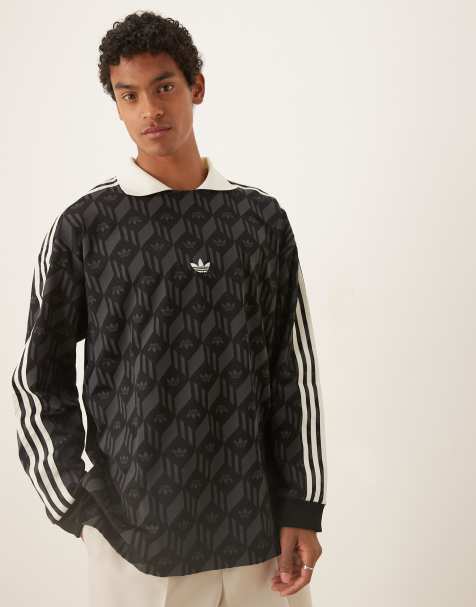 adidas Originals Basketball rugby top in black - view 1