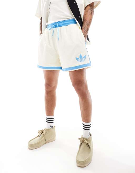 adidas Originals basketball shorts in off white and blue ASOS