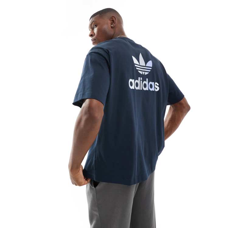 Adidas originals tartan t shirt navy best sale