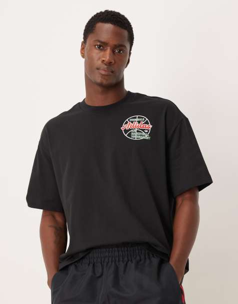 adidas Originals basketball tournament graphic t-shirt in black - view 1