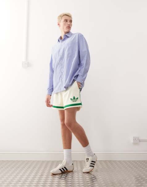 adidas Originals - Basketball Warp - Hvide strikkede shorts - view 1
