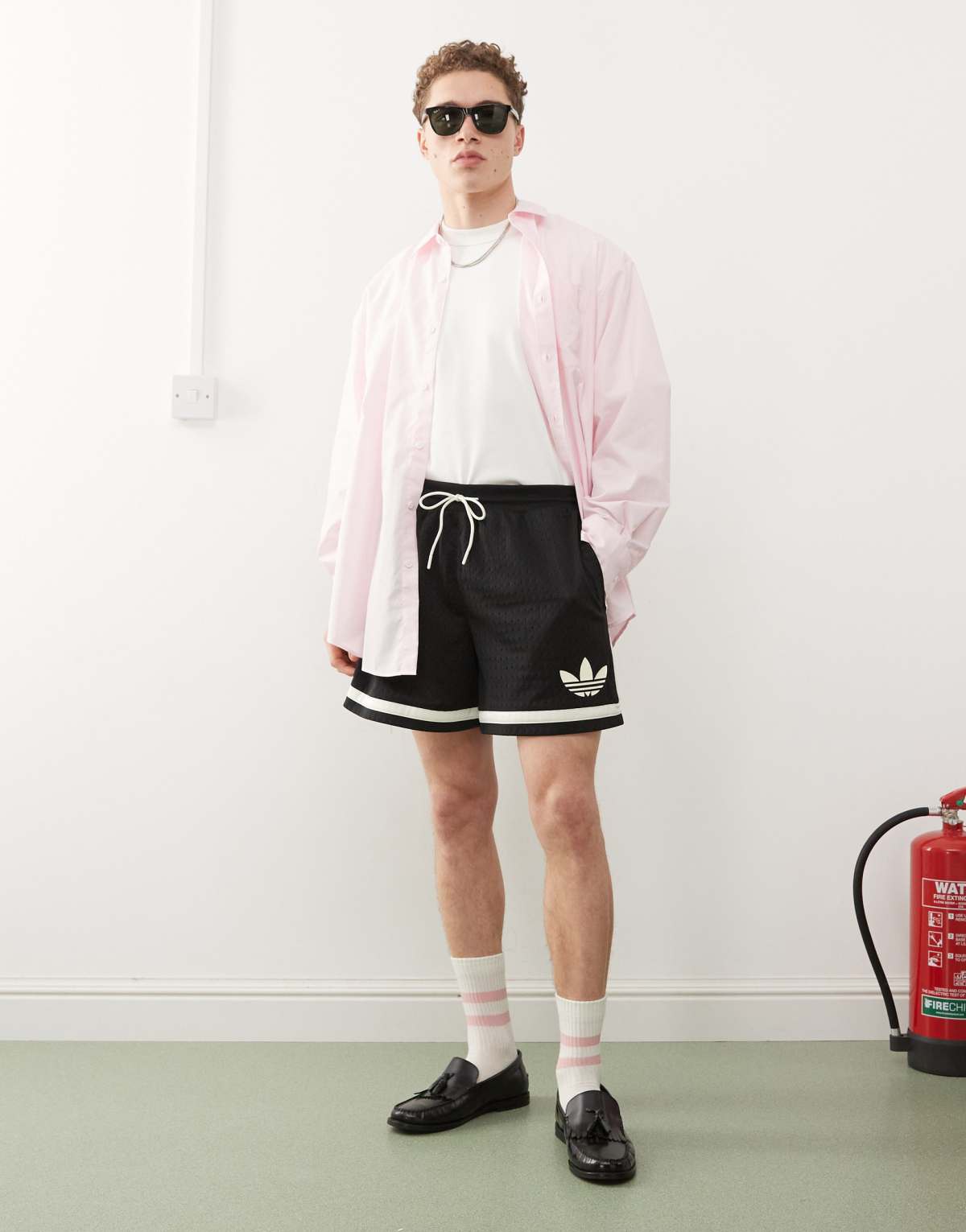 adidas Originals Basketball Warp knit short in black