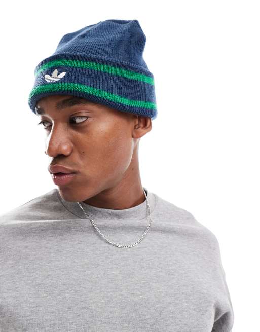 adidas Originals - Beanie in jaren 70-stijl in marineblauw