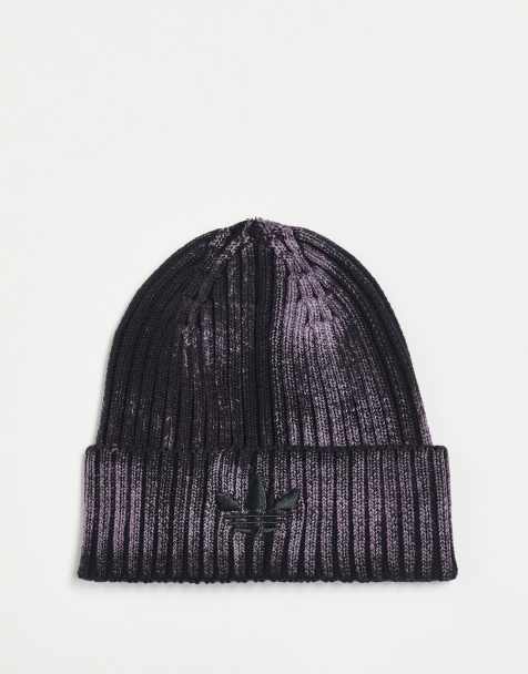 adidas Originals - Beanie met geribbeld detail in zwart met wassing - view 1